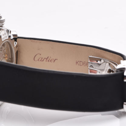 Cartier 18K White Gold Satin Diamond Bezel 32mm Pasha C Automatic Watch 7 of 7