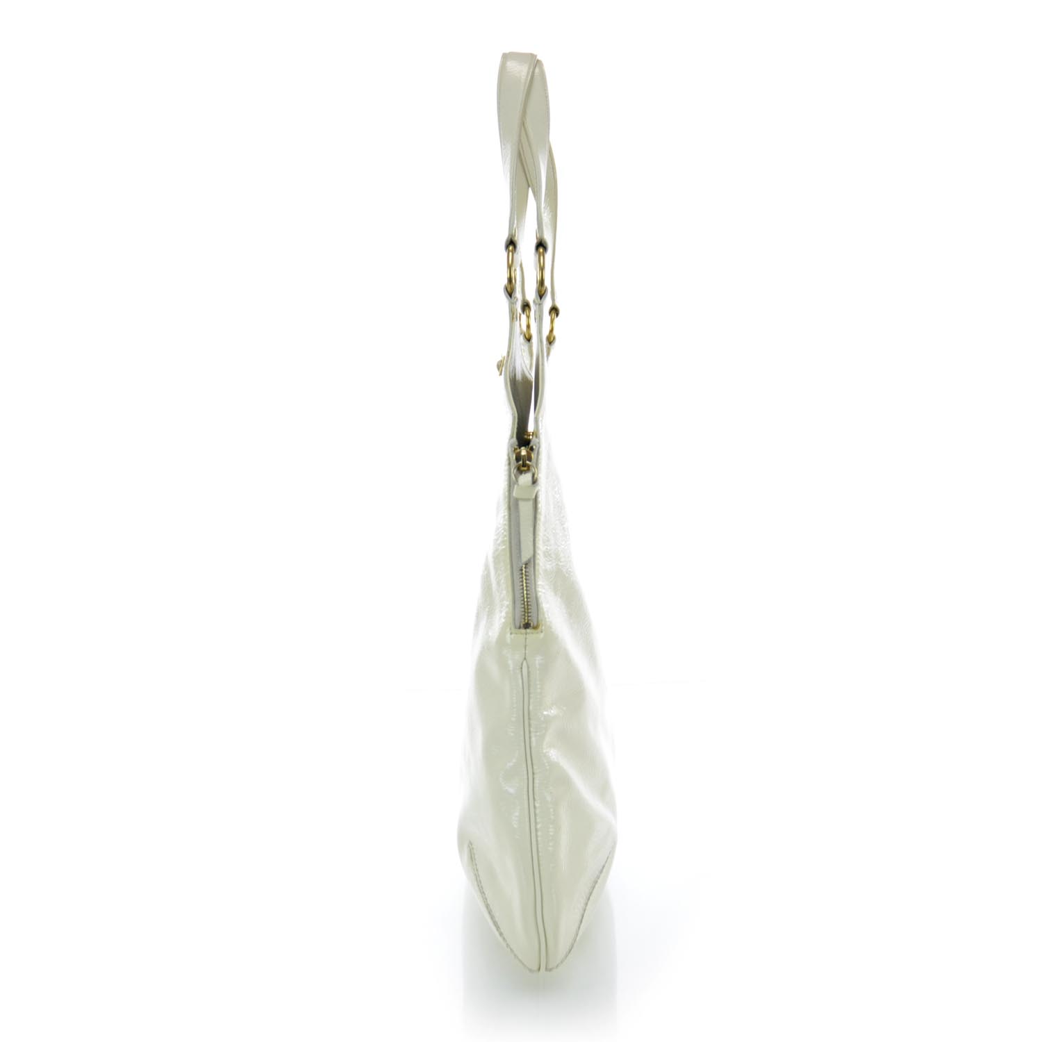 Saint Laurent Patent Tribute Tote Ivory 6 of 14