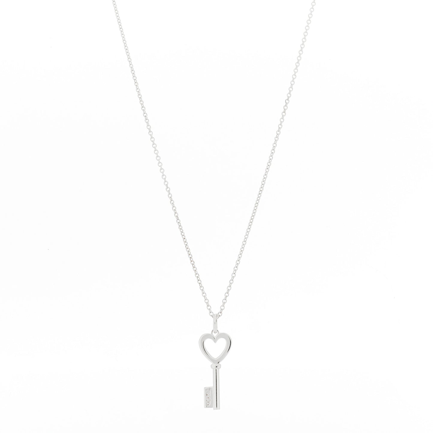 Sterling Silver Mini Heart Key Pendant Necklace