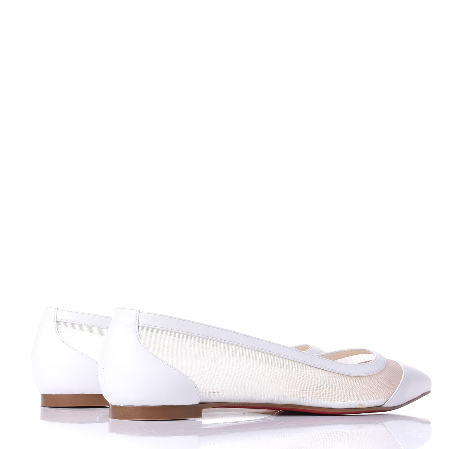 Christian Louboutin Kid Rete Galativi Flats 40 Version Bianco 4 of 11