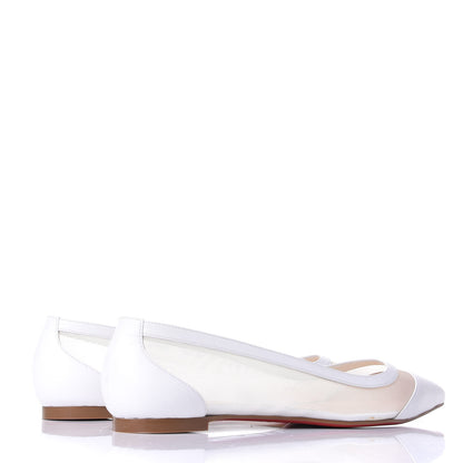 Christian Louboutin Kid Rete Galativi Flats 40 Version Bianco 4 of 11