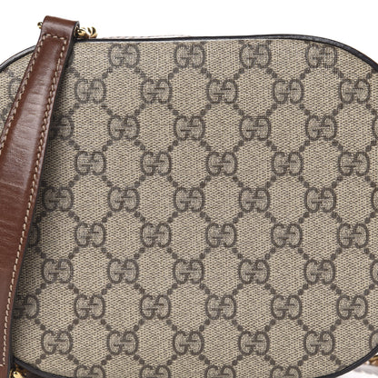 Gucci GG Supreme Monogram Cuoio Toscano Mini Chain Shoulder Bag Beige Ebony Cuir 10 of 11