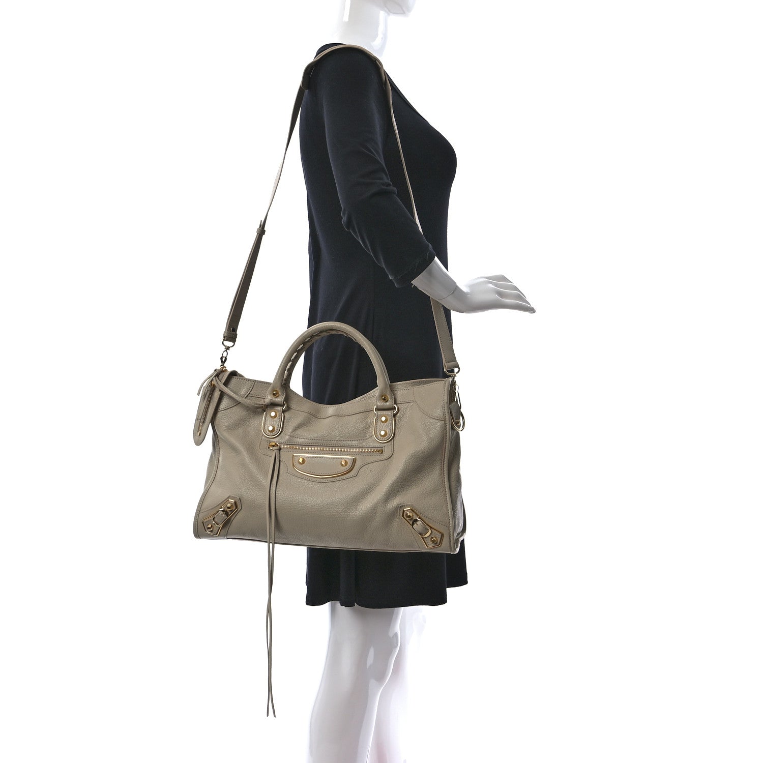 Balenciaga Chevre Gold Metallic Edge Hardware City Beige Tapioca 2 of 11