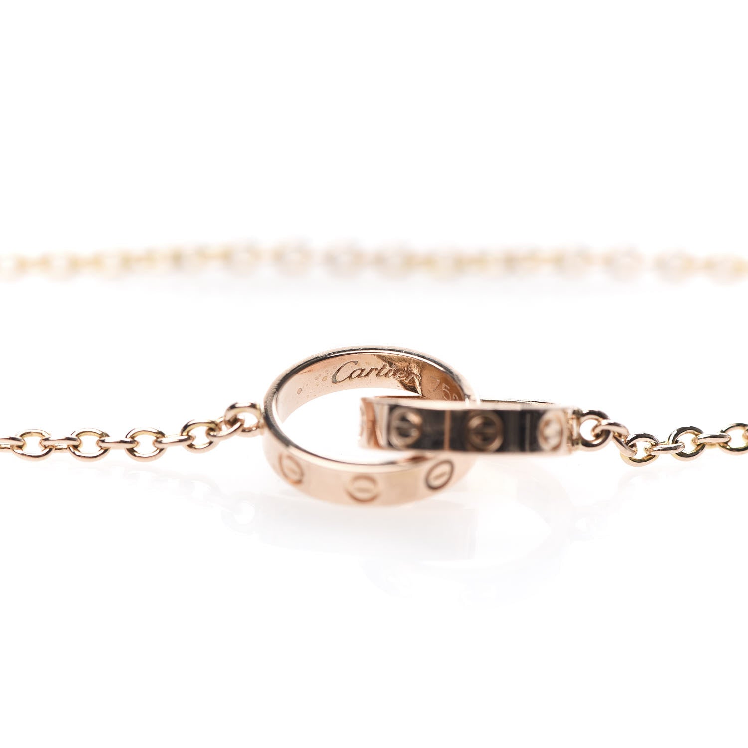 Cartier 18K Pink Gold Interlocking LOVE Necklace 5 of 8