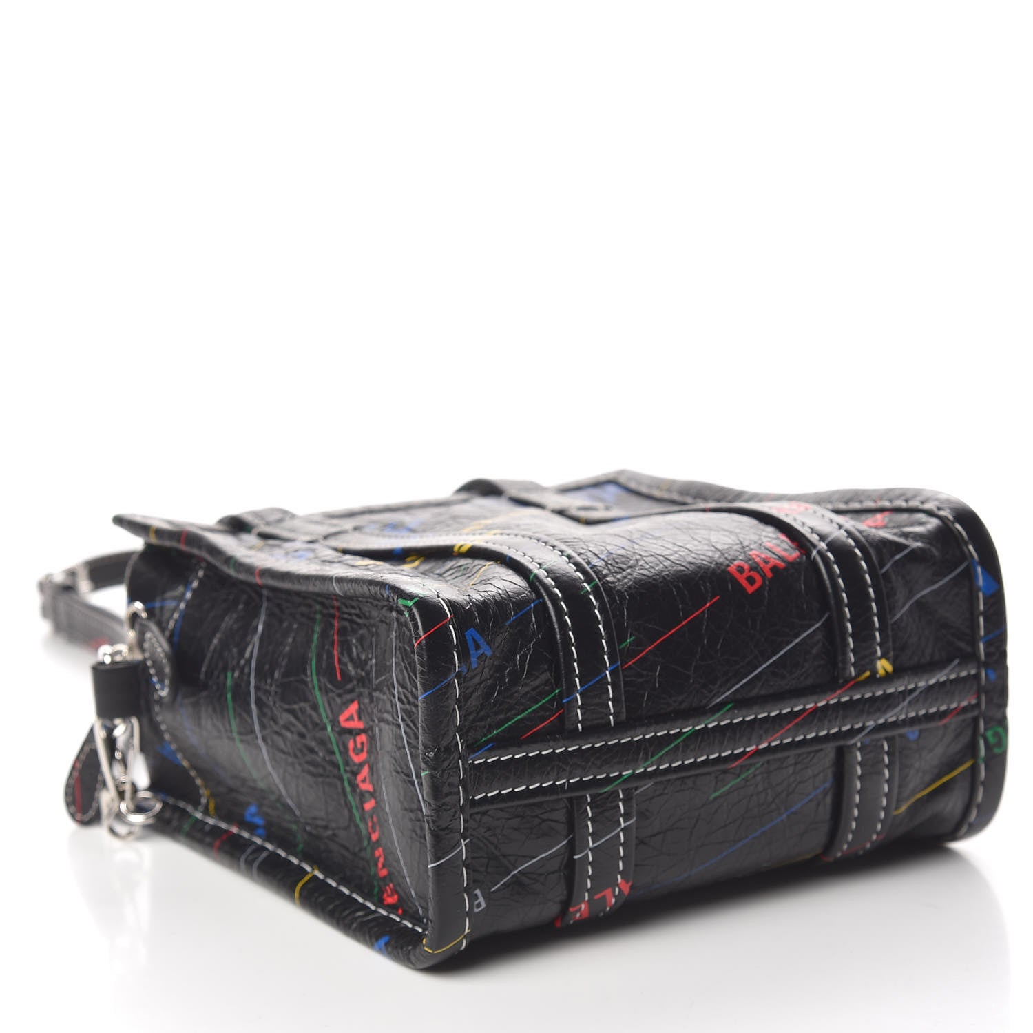 Balenciaga Agneau Arena Logo Multicolor Print XXS Bazar Shopper Tote Black Multicolor 4 of 10