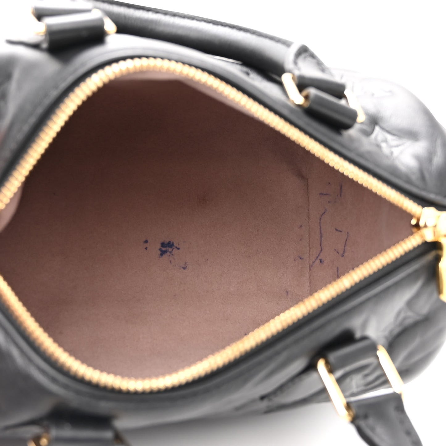 Lambskin Embossed Monogram Speedy 22 Bandouliere Black