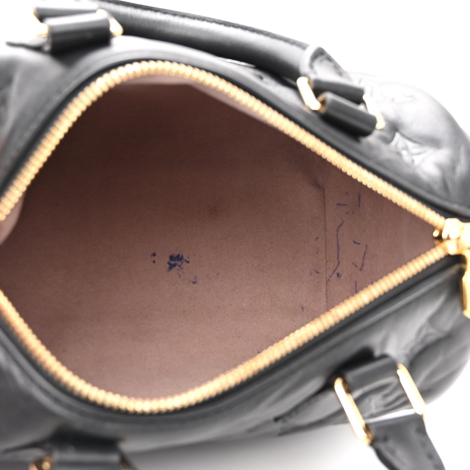 Louis Vuitton Lambskin Embossed Monogram Speedy 22 Bandouliere Black 4 of 9