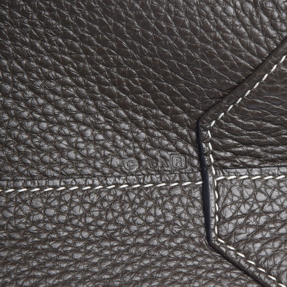 Hermes Taurillon Clemence Double Sens 36 Reversible Tote Vert De Gris Bamboo 11 of 13