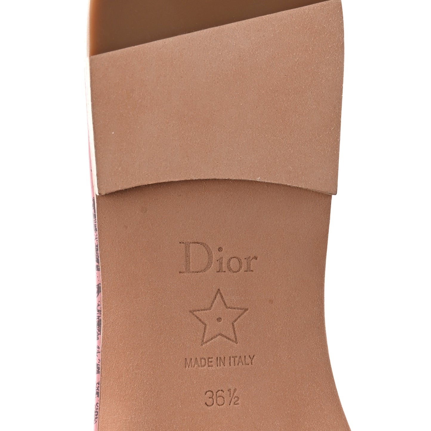 Canvas Toile De Jouy Embroidered Dway Flat Slide Sandals 36.5 Chateau Rose