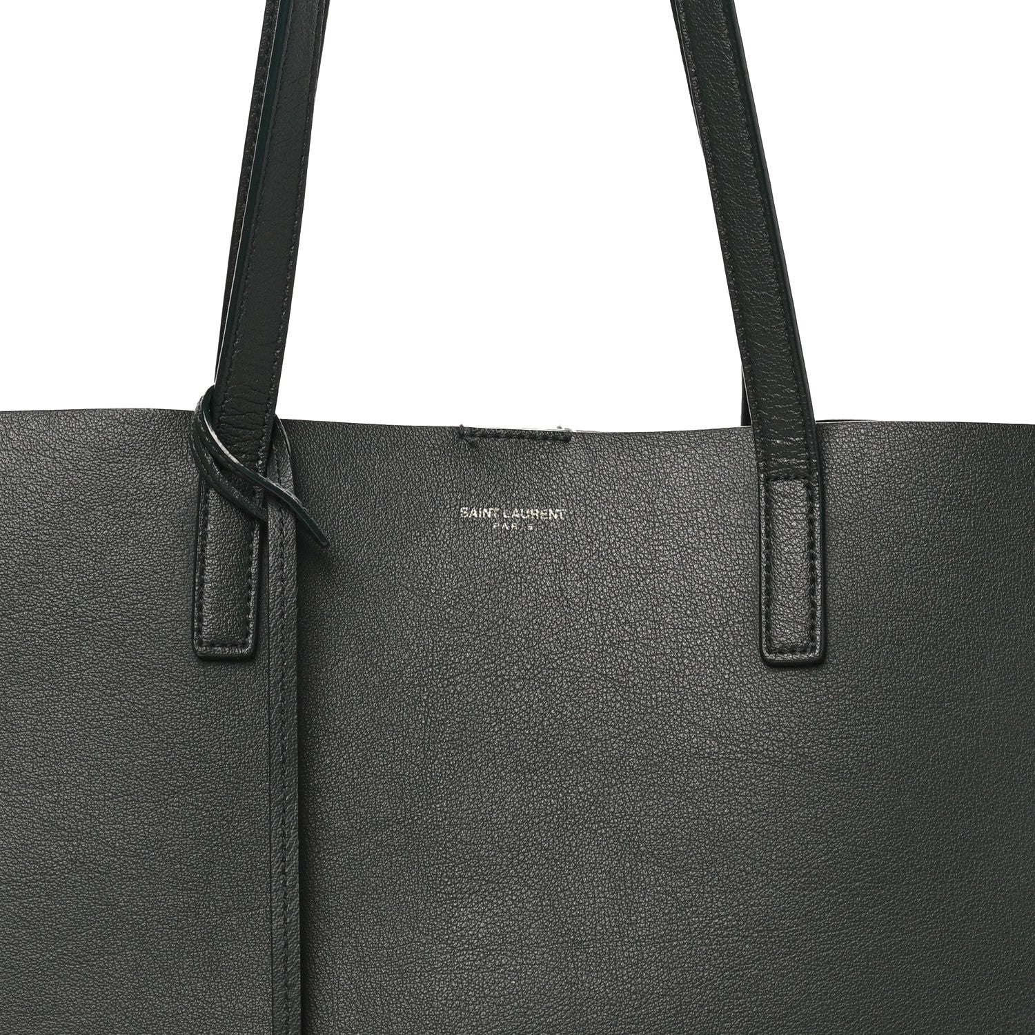 Saint Laurent Calfskin Large Shopping Tote Dark Green 9 of 11