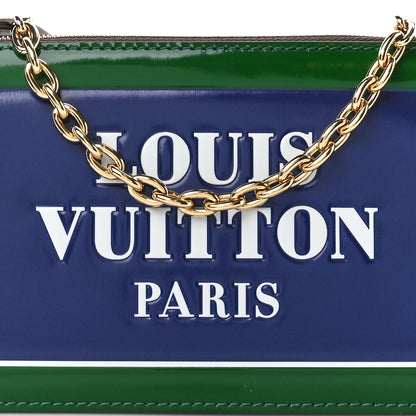 Louis Vuitton Monogram Calfskin Embossed Lexington Pouch Blue Green 7 of 9