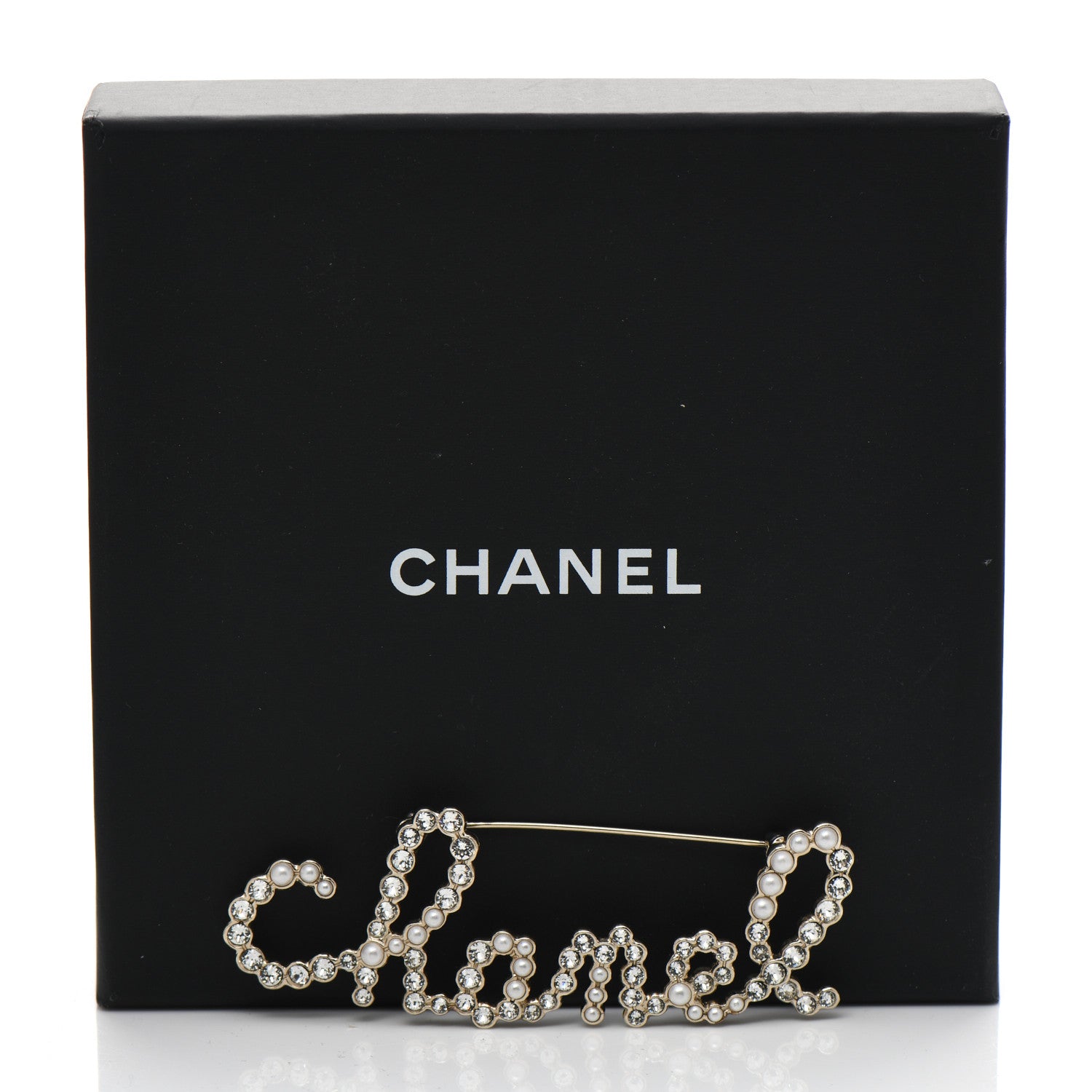 Chanel Metal Glass Swirling Pearls Brooch Pin Gold 5 of 5