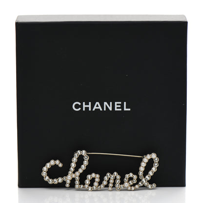 Chanel Metal Glass Swirling Pearls Brooch Pin Gold 5 of 5