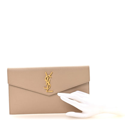 Saint Laurent Grain De Poudre Uptown Pouch Dark Beige 2 of 7