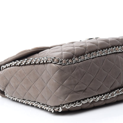 Chanel Washed Lambskin Quilted Chain Around Maxi Flap Taupe 6 of 11