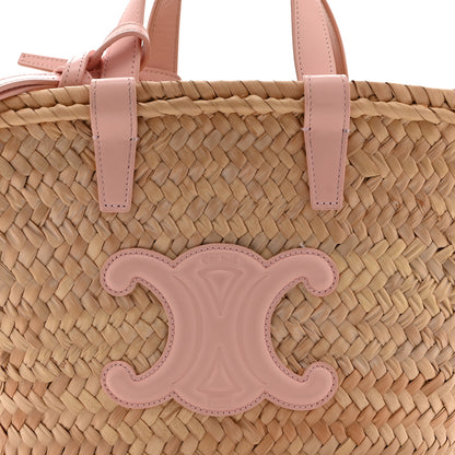 Celine Raffia Calfskin Triomphe Teen Panier Vintage Pink 8 of 10