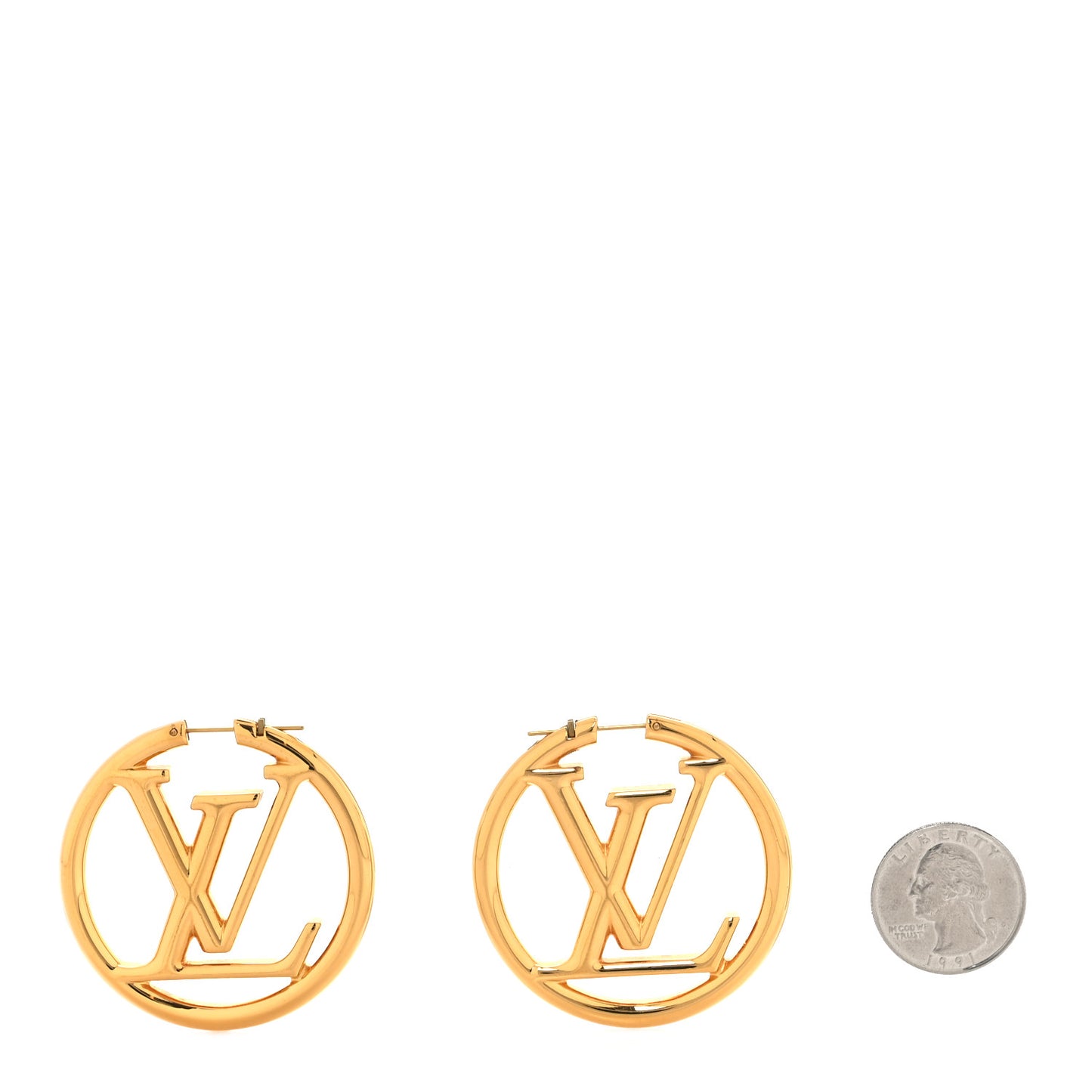 Metal Louise Hoop Earrings Gold