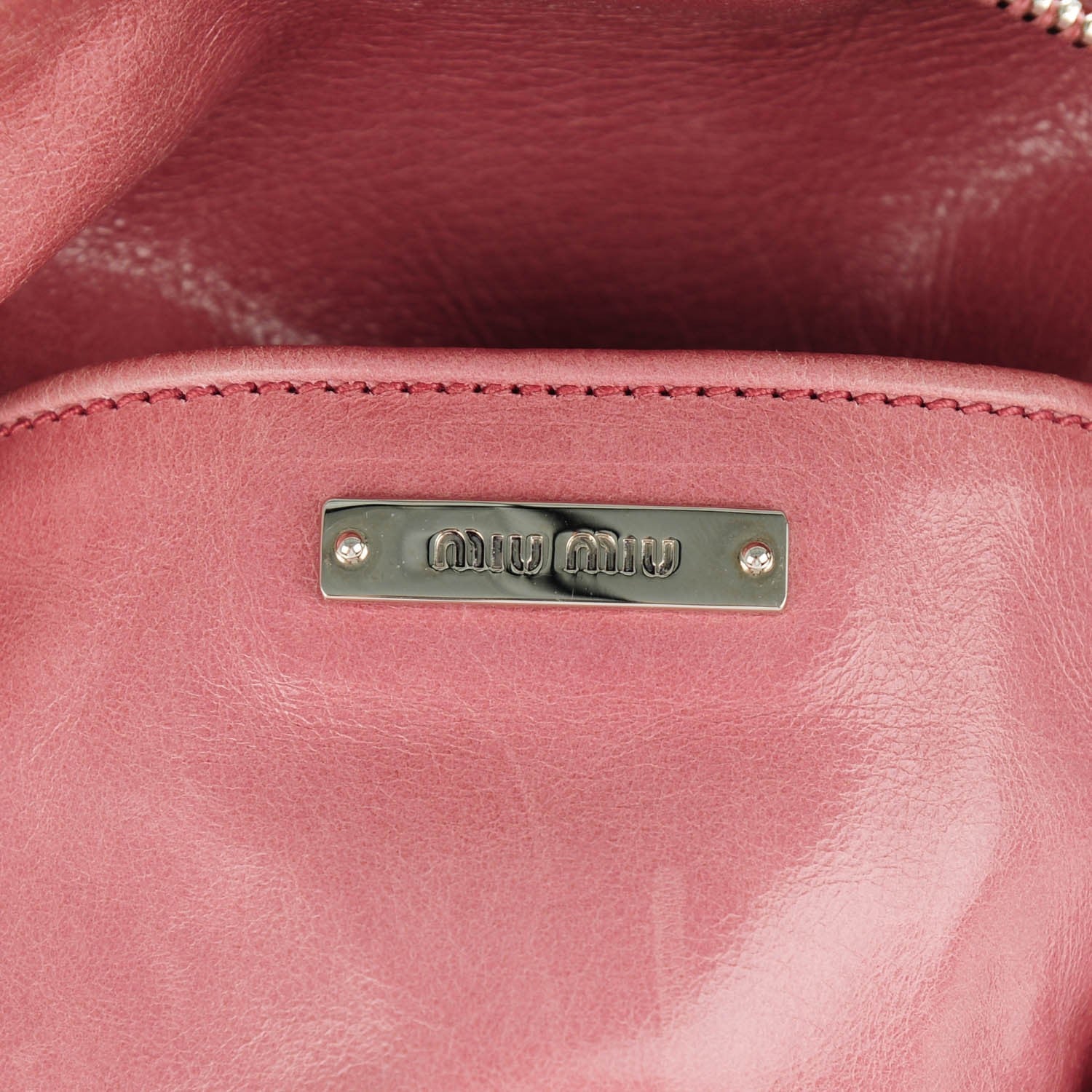 Miu Miu Vitello Lux Mini Bow Bag Loto 6 of 7