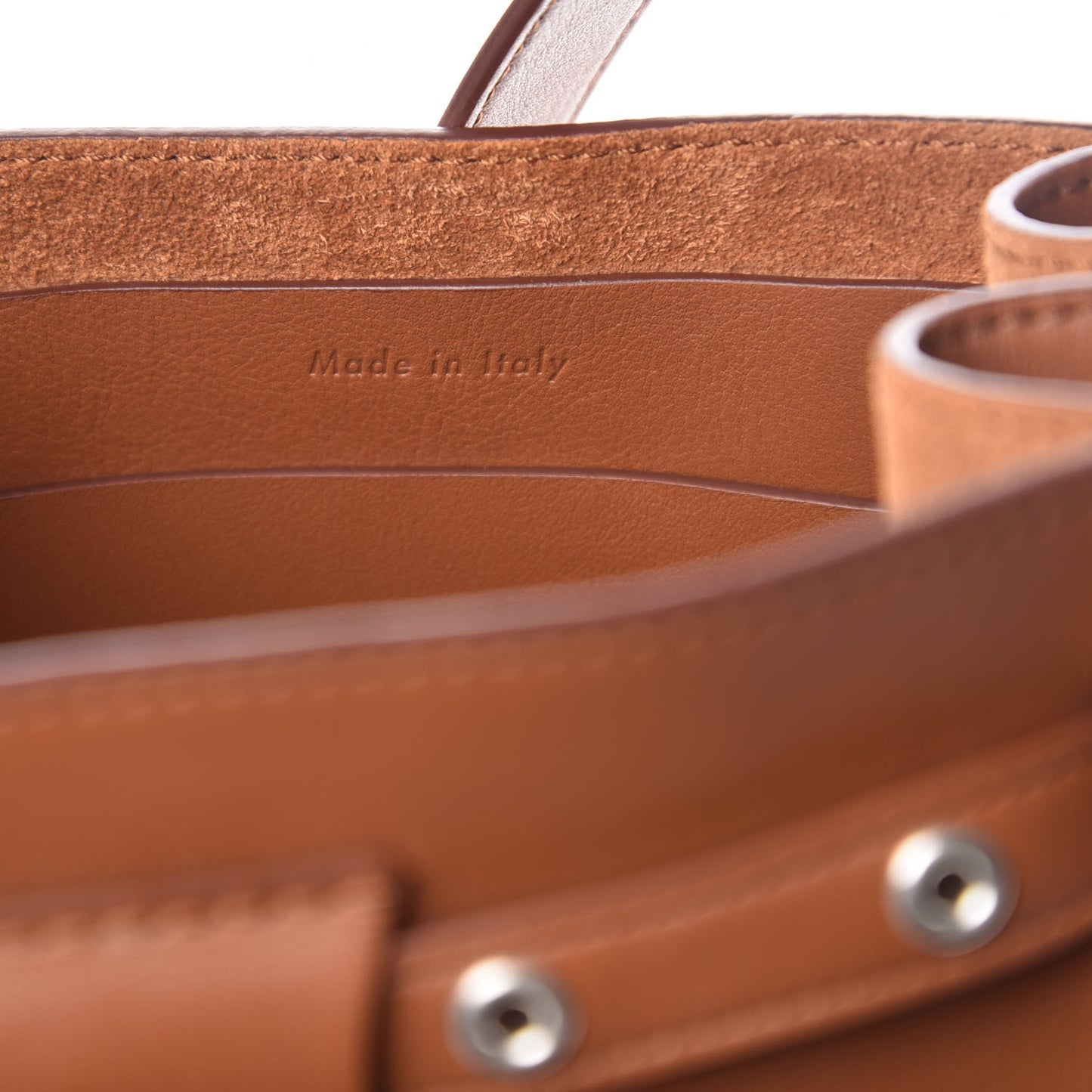 Smooth Calfskin Long Strap Big Bucket Bag Tan