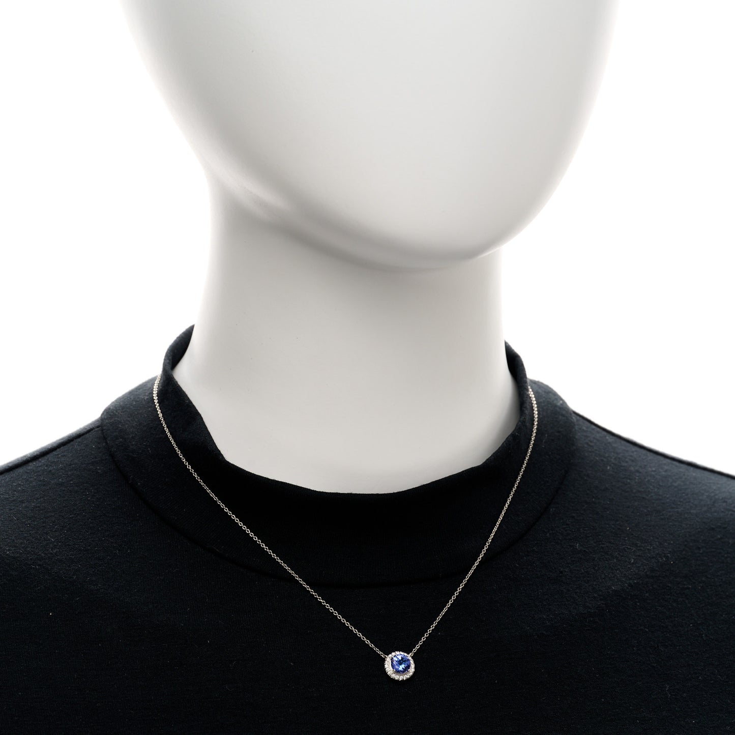 Platinum Diamond Tanzanite Soleste Pendant Necklace