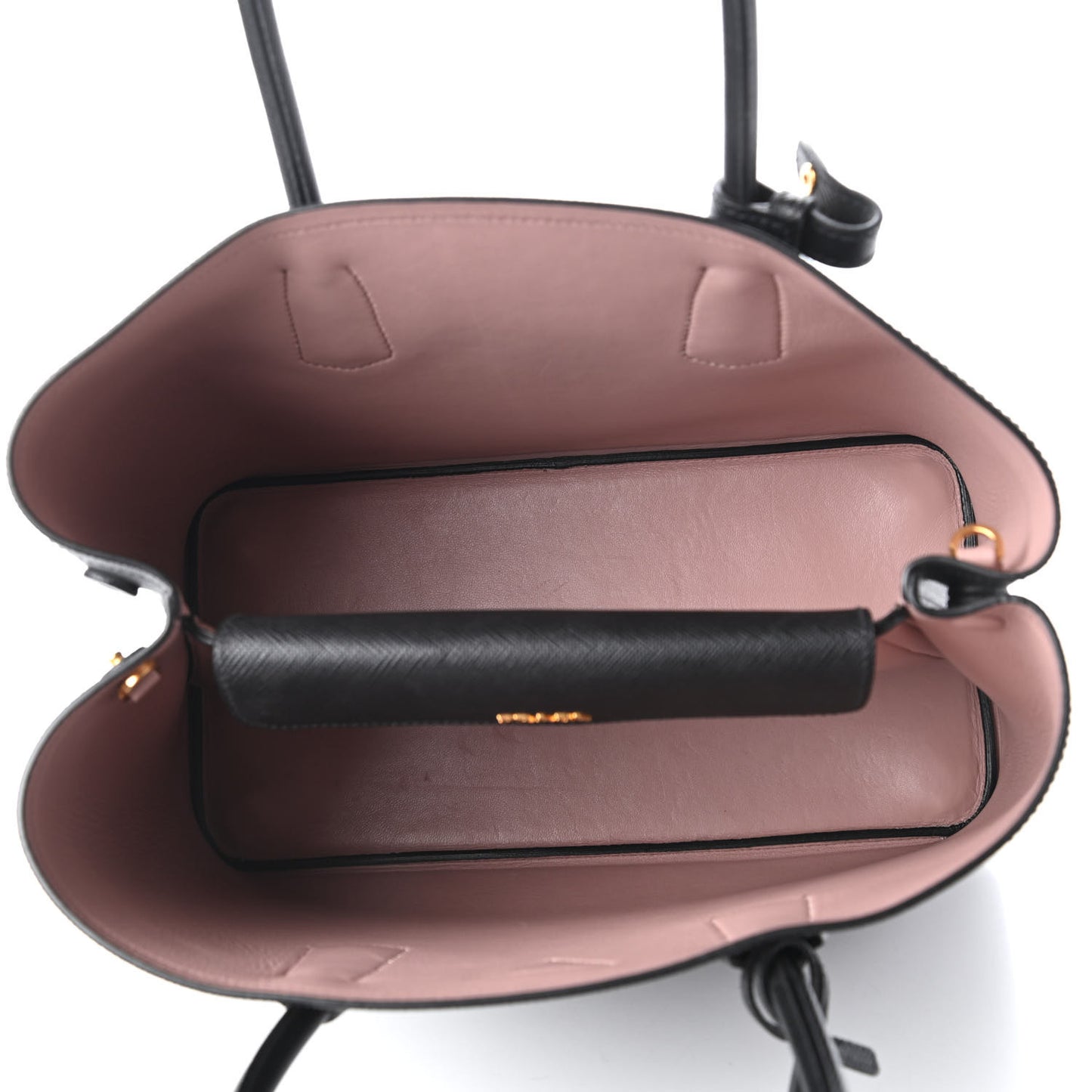 Saffiano Cuir Large Double Bag Black Mughetto