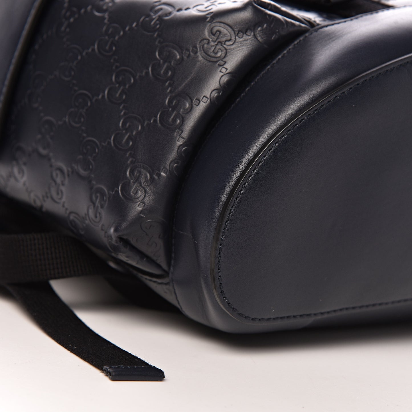 Guccissima Signature Double Buckle Backpack Blue