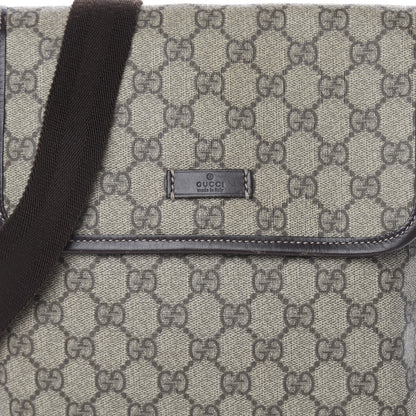 Gucci GG Supreme Monogram Selleria Calfskin Small Flap Messenger Bag Beige Ebony Cocoa Dark Chocolate 10 of 10
