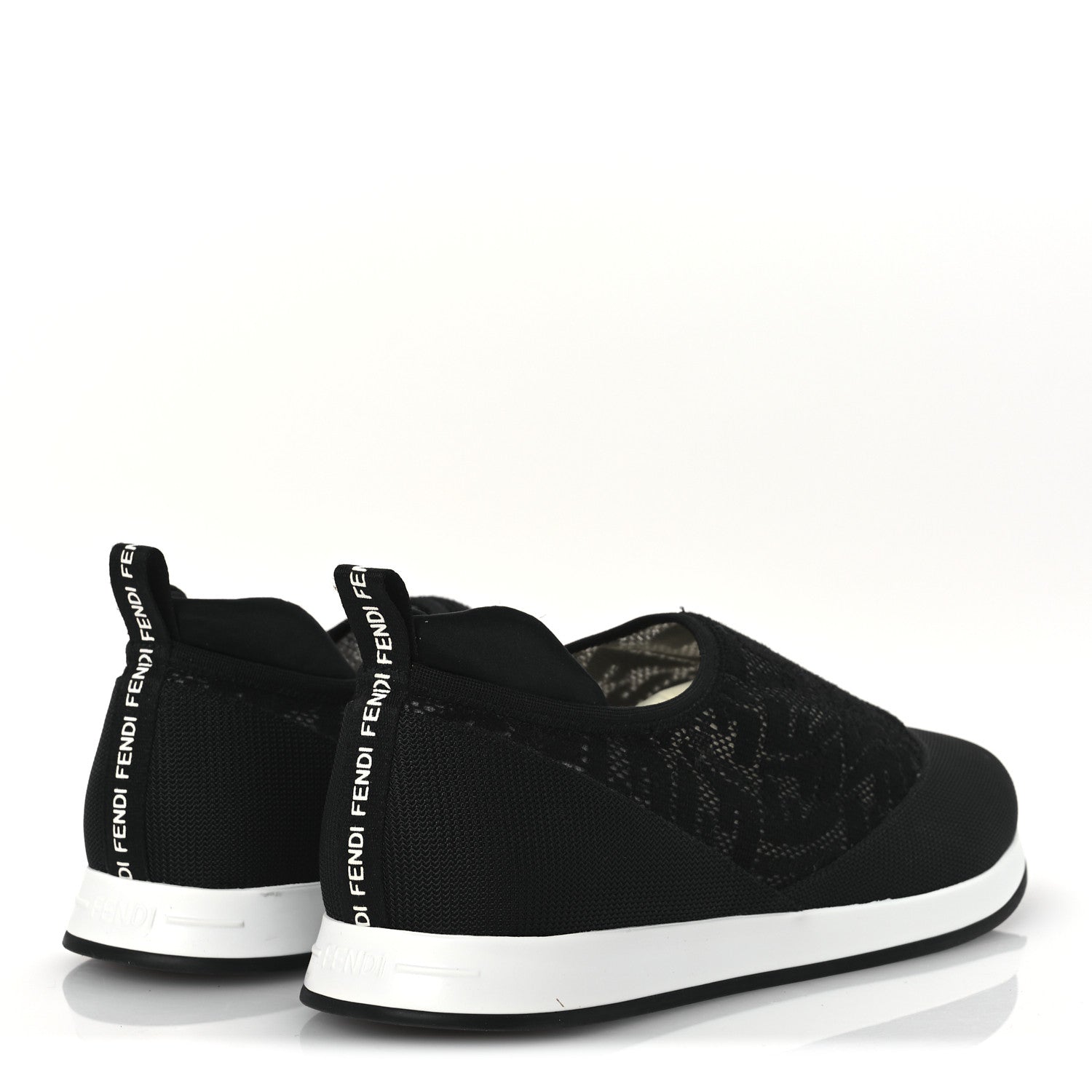 Fendi X SARAH COLEMAN Mesh FF Vertigo Runner Slip On Sneakers 39 Black 5 of 12