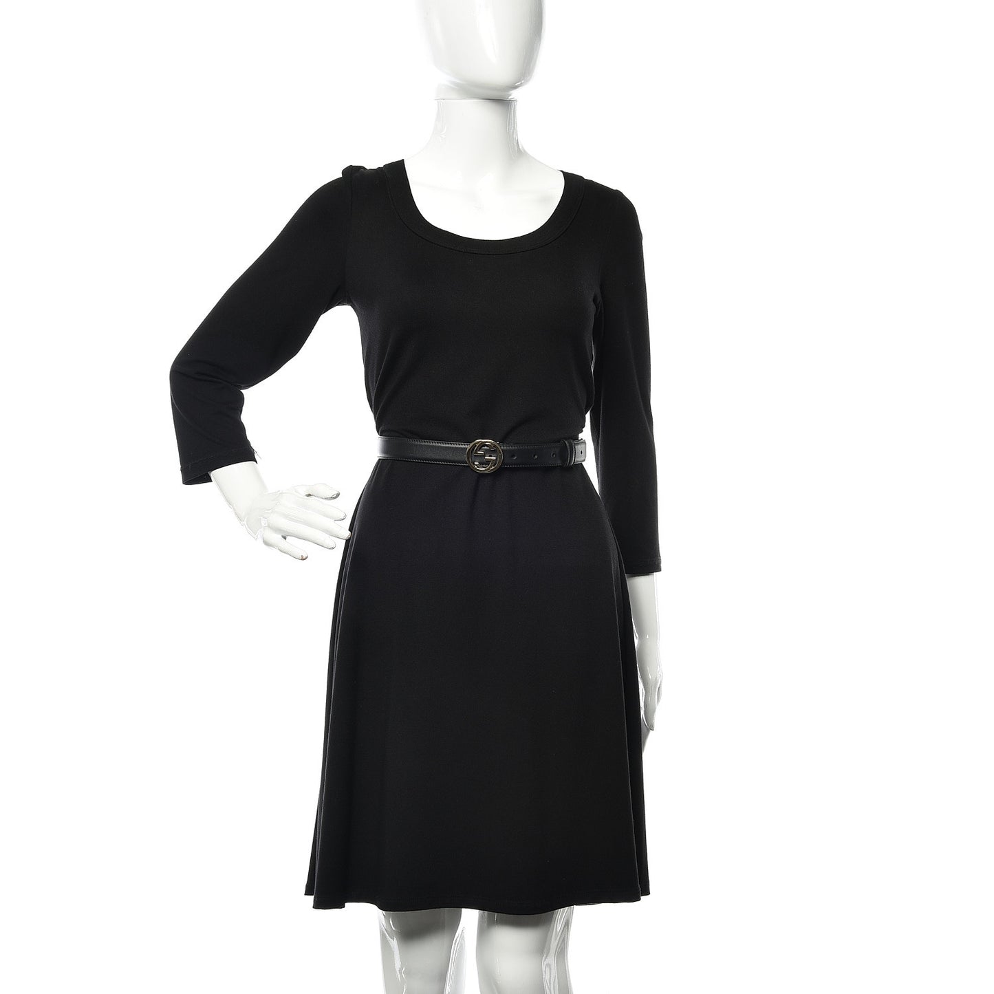 Moon Calfskin Interlocking G 25mm Belt 85 34 Black