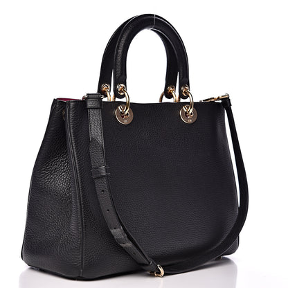 Christian Dior Bullcalf Medium Diorissimo Tote Black Rose Indien 3 of 12