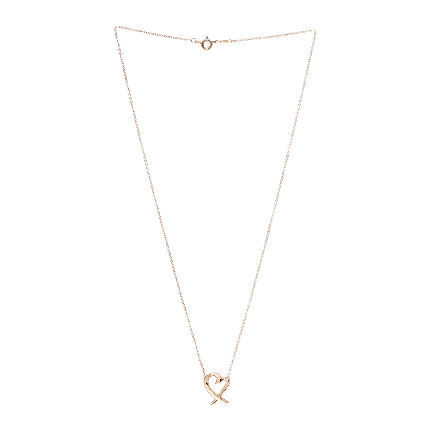 18K Rose Gold Small Paloma Picasso Loving Heart Pendant Necklace