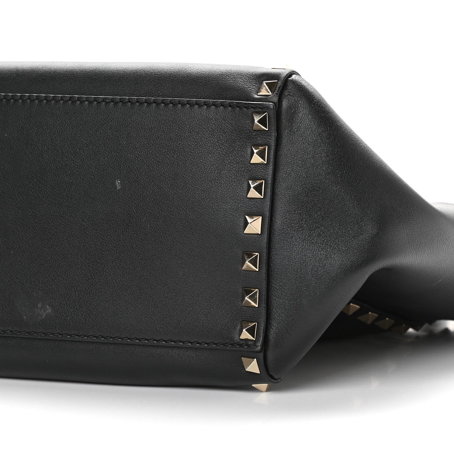 Valentino Garavani Vitello Rockstud Double Handle Tote Black 8 of 16