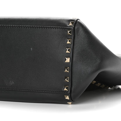 Valentino Garavani Vitello Rockstud Double Handle Tote Black 8 of 16