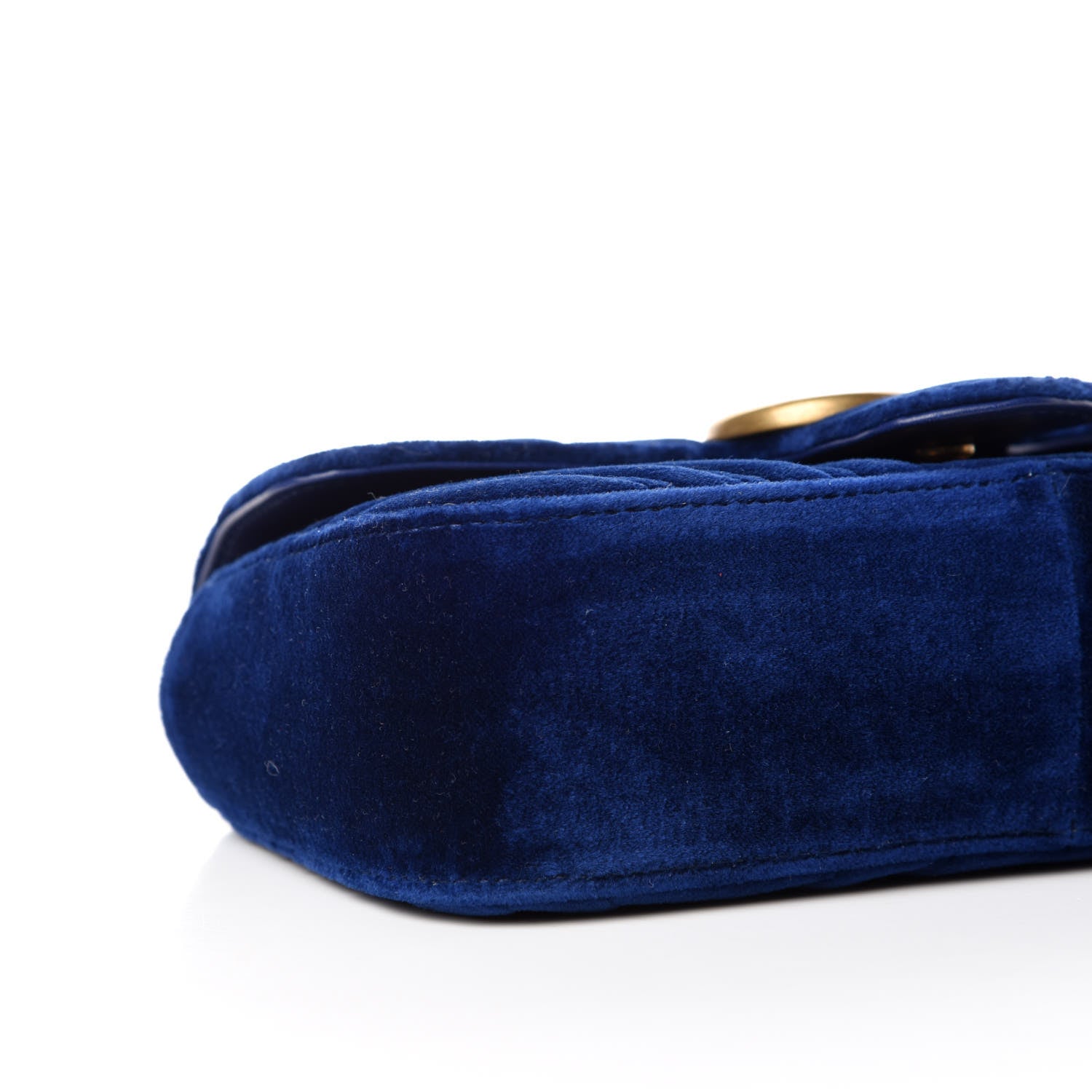Gucci Velvet Matelasse Mini GG Marmont Shoulder Bag Cobalt Blue 5 of 9