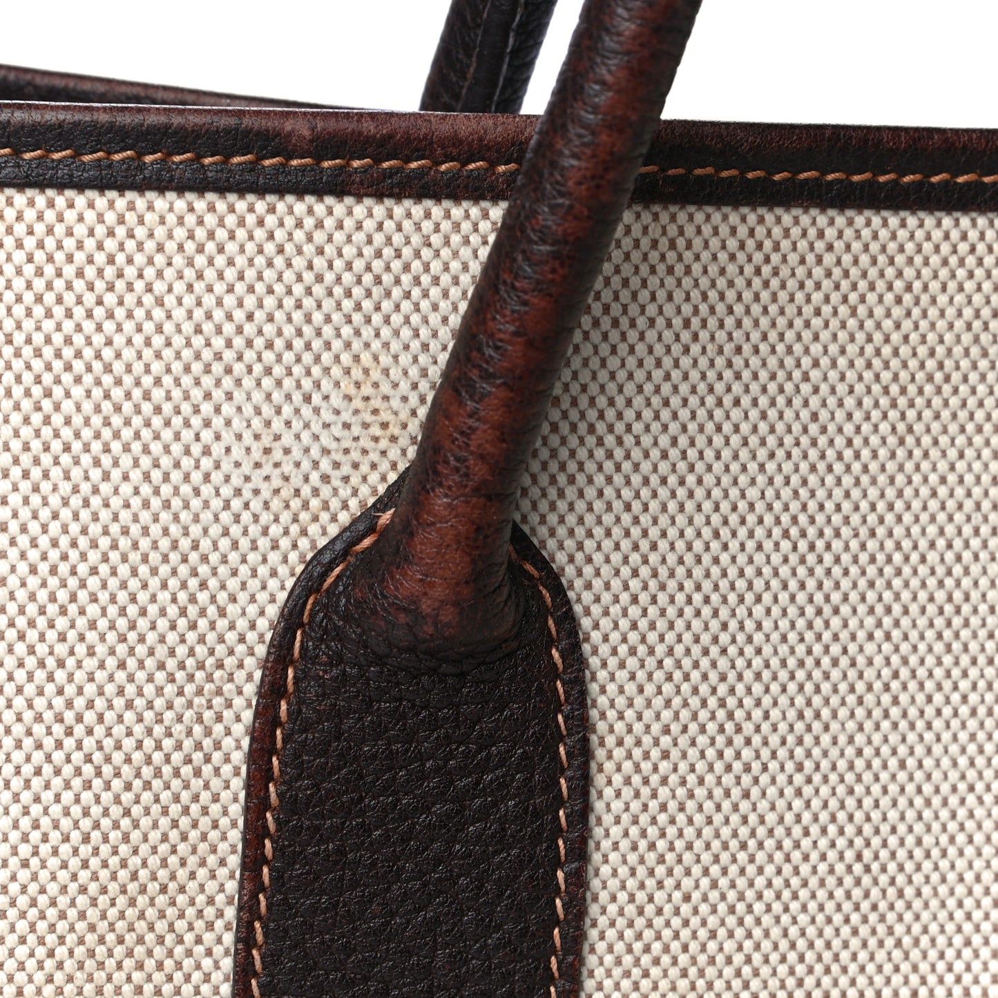 Buffle Sindhu Toile Garden Party 36 MM Tote Marron Fonce