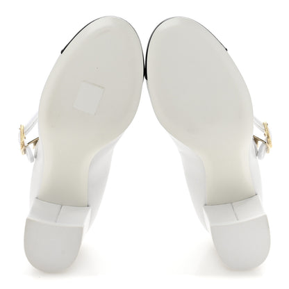 Chanel Lambskin CC Cap Toe Mary Jane Pumps 39 White Black 6 of 12