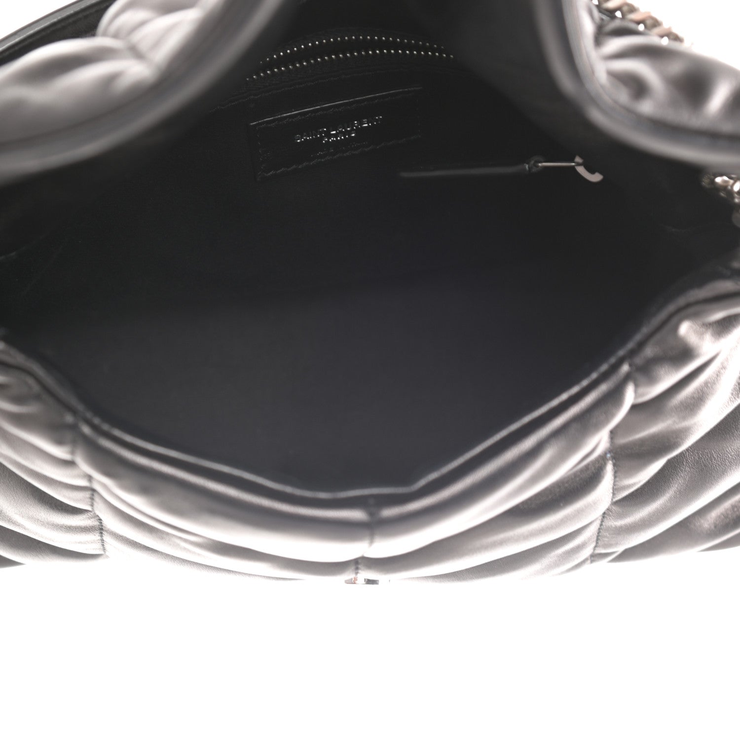 Saint Laurent Lambskin Quilted Small Loulou Puffer Monogram Chain Satchel Black 5 of 10