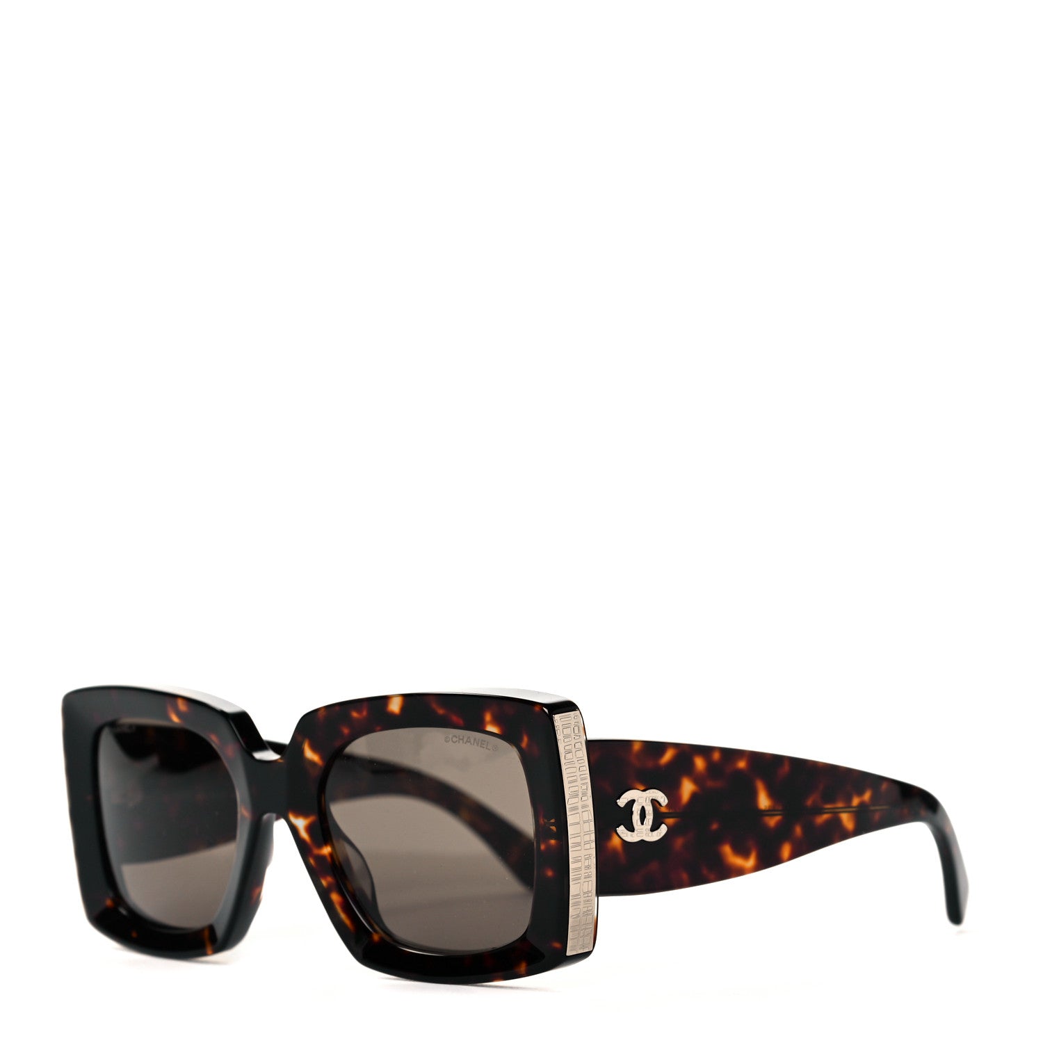 Chanel Acetate Rectangle Sunglasses 5435 Tortoise 1 of 7