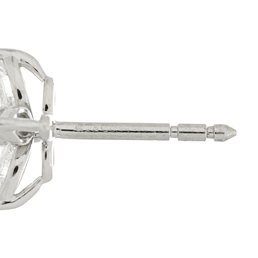 Tiffany Platinum Diamond .64ct Small Victoria Earrings 3 of 5