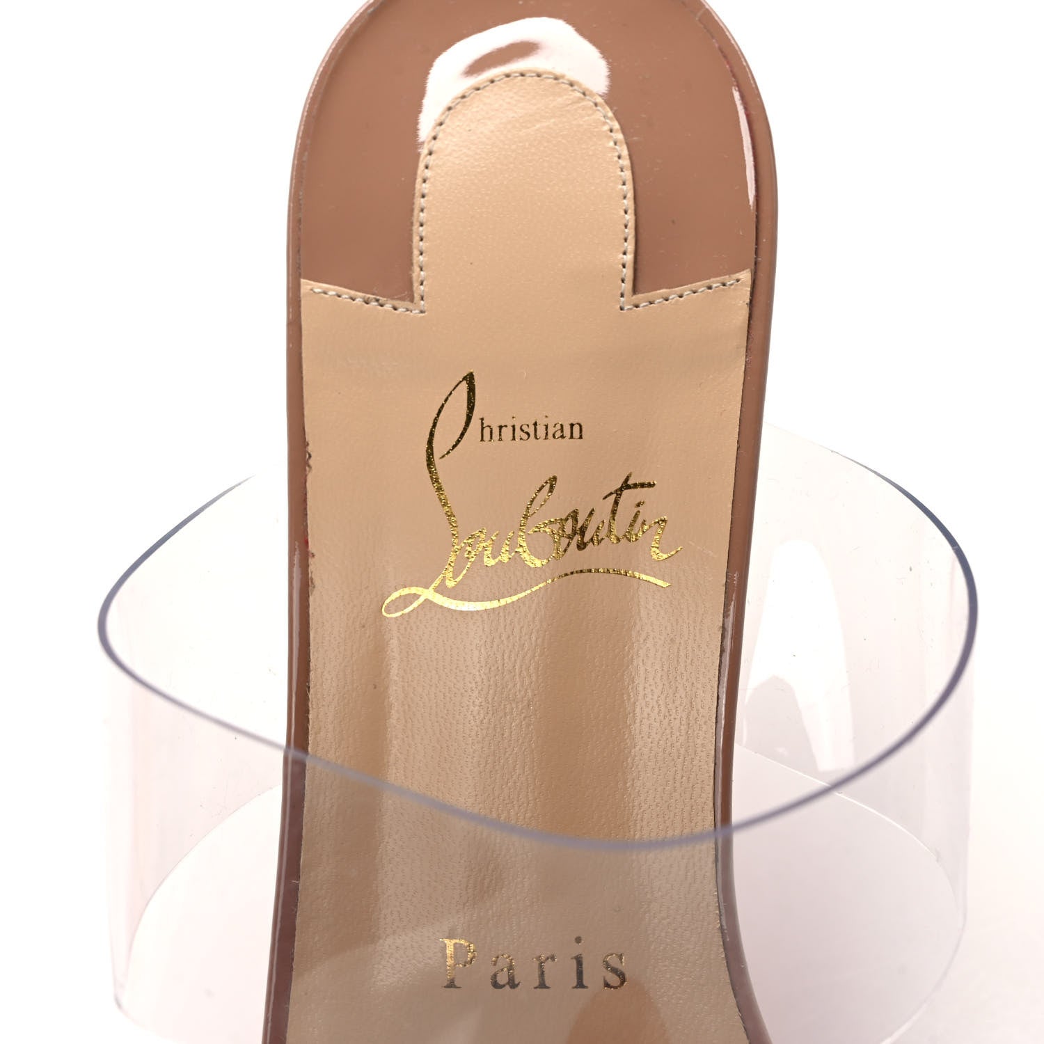 Christian Louboutin Patent PVC Just Nothing 85 Slide Sandals 40 Nude 7 of 8