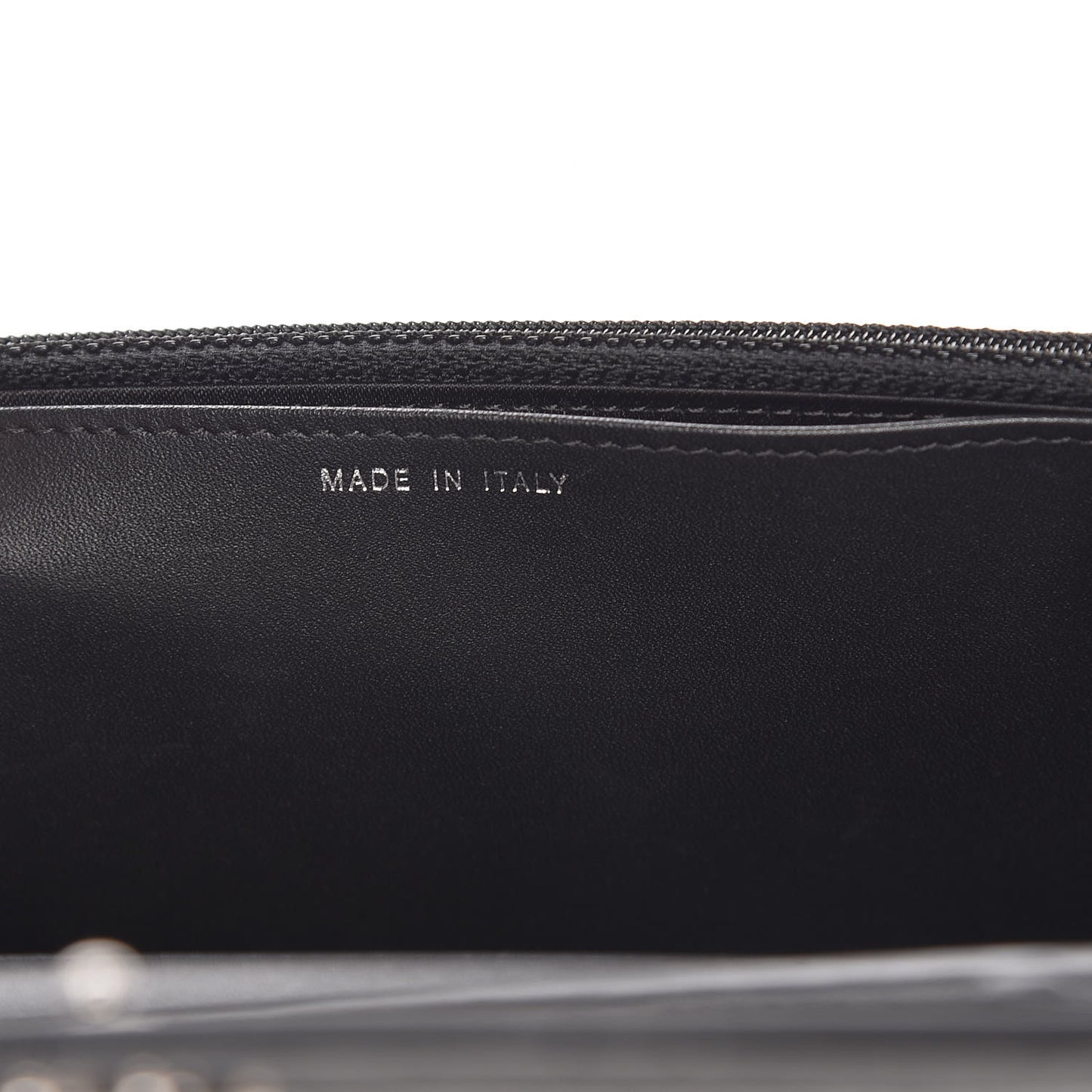 Patent Camellia Embossed Wallet On Chain WOC Black