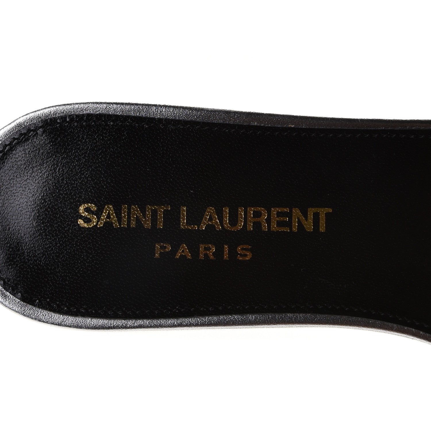 Saint Laurent Metallic Calfskin Nu Pied 05 Slide Sandals 35 Silver 7 of 10