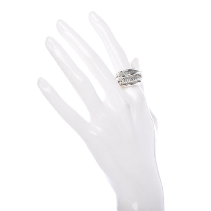 David Yurman Sterling Silver 18mm Wide Crossover Cable Ring 54 6.75 2 of 5