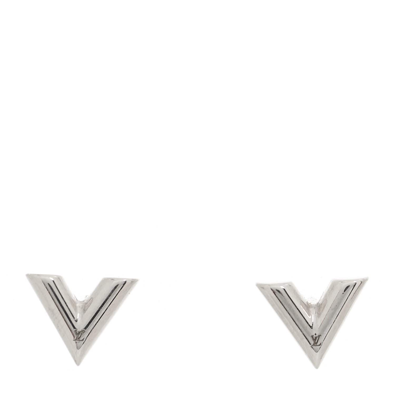 Louis Vuitton Essential V Stud Earrings Silver 1 of 5