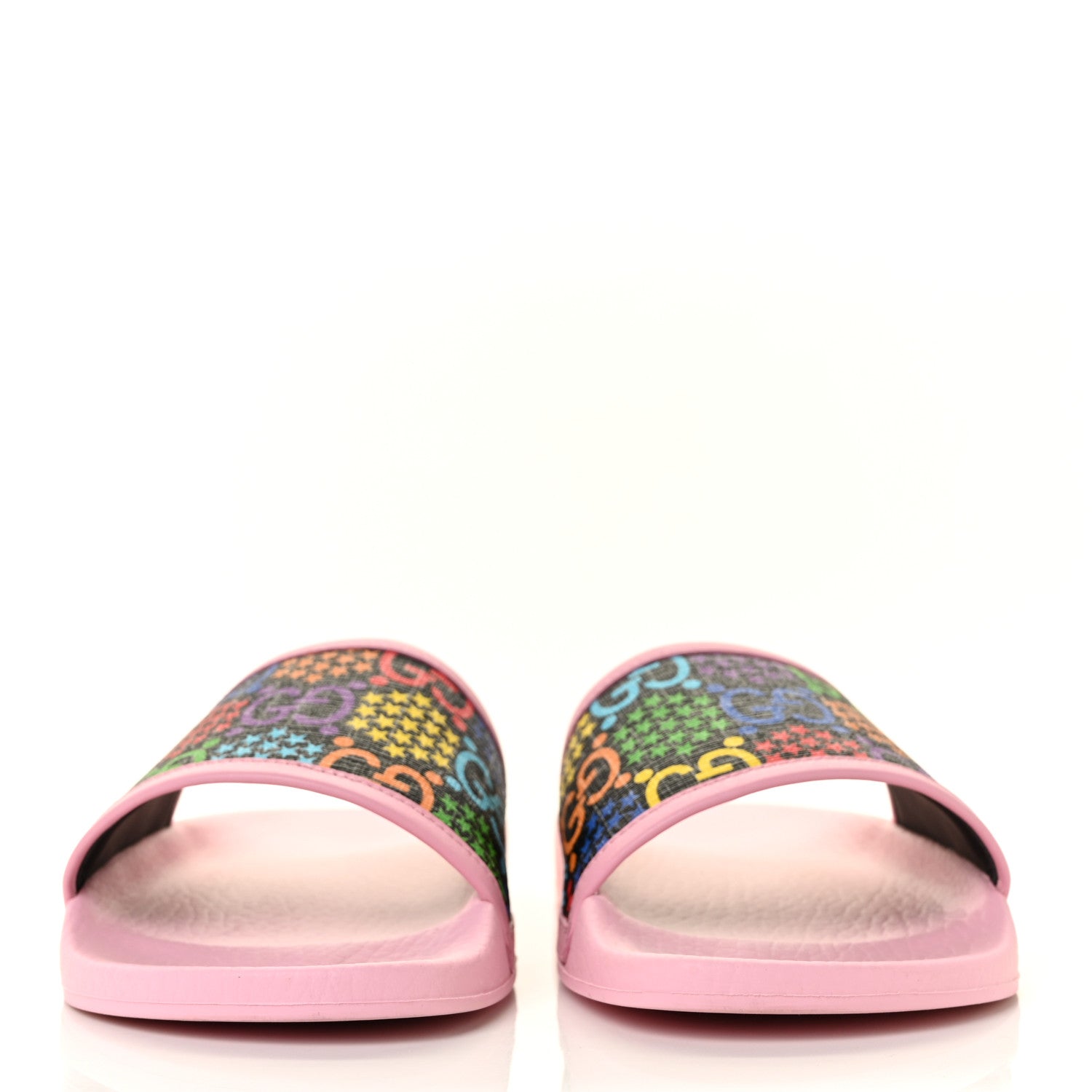 Gucci GG Supreme Monogram Psychedelic Slide Sandals 36 Black Multicolor Sugar Pink 2 of 8