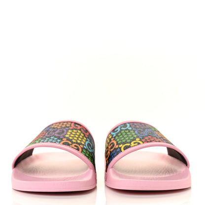 Gucci GG Supreme Monogram Psychedelic Slide Sandals 36 Black Multicolor Sugar Pink 2 of 8