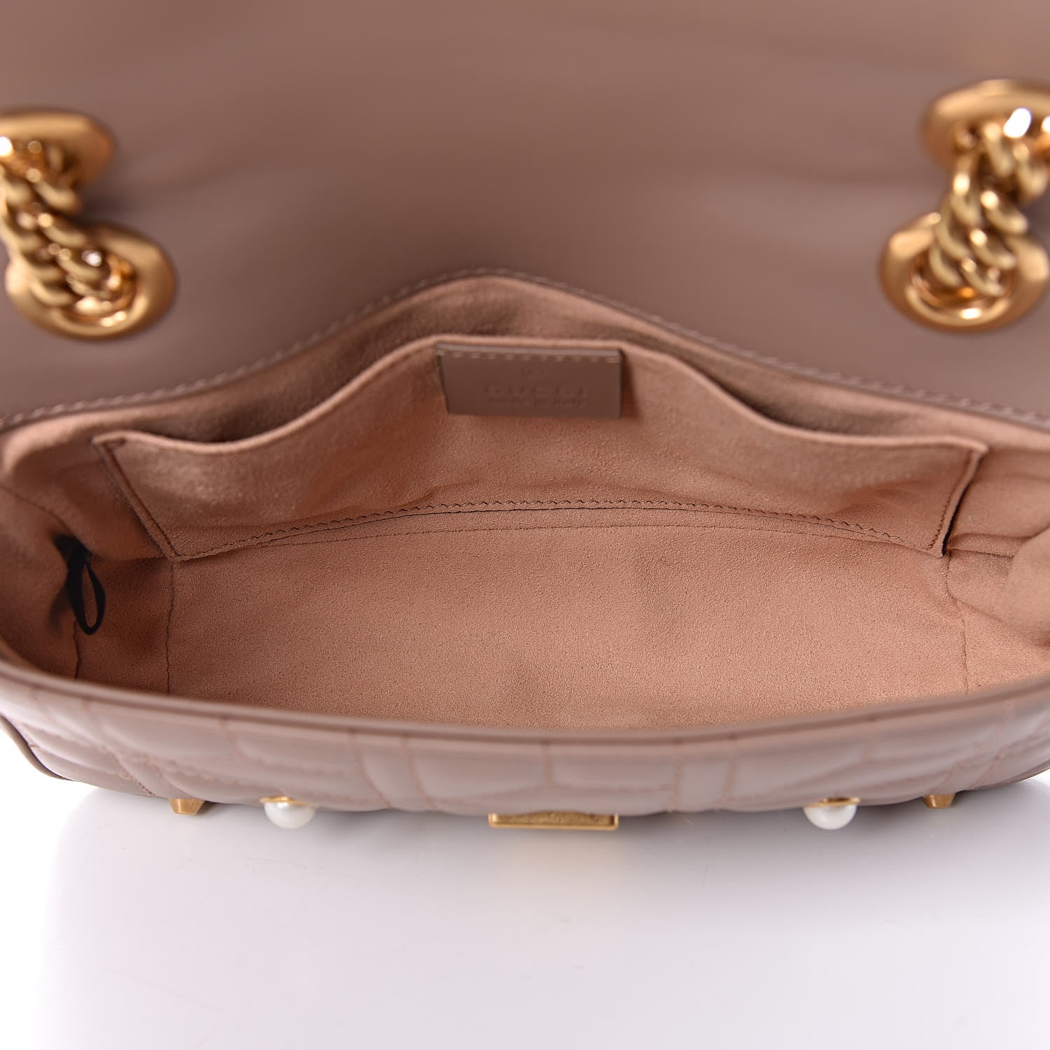 Gucci Calfskin Matelasse Studded Mini Pearly GG Marmont Shoulder Bag Porcelain Rose 5 of 9