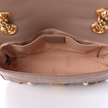 Gucci Calfskin Matelasse Studded Mini Pearly GG Marmont Shoulder Bag Porcelain Rose 5 of 9