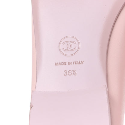 Chanel Lambskin Cap Toe CC Ballerina Flats 36.5 Light Pink Dark Pink 6 of 8