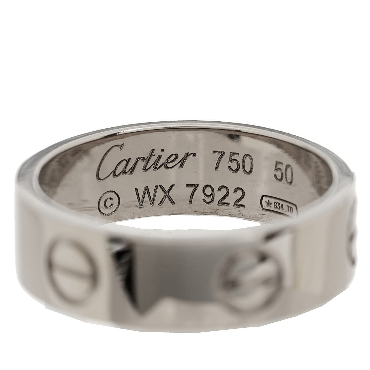 18K White Gold 5.5mm LOVE Ring 50 5.5